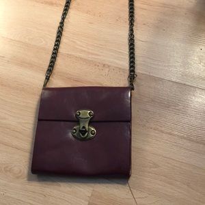 Burgundy chain strap purse